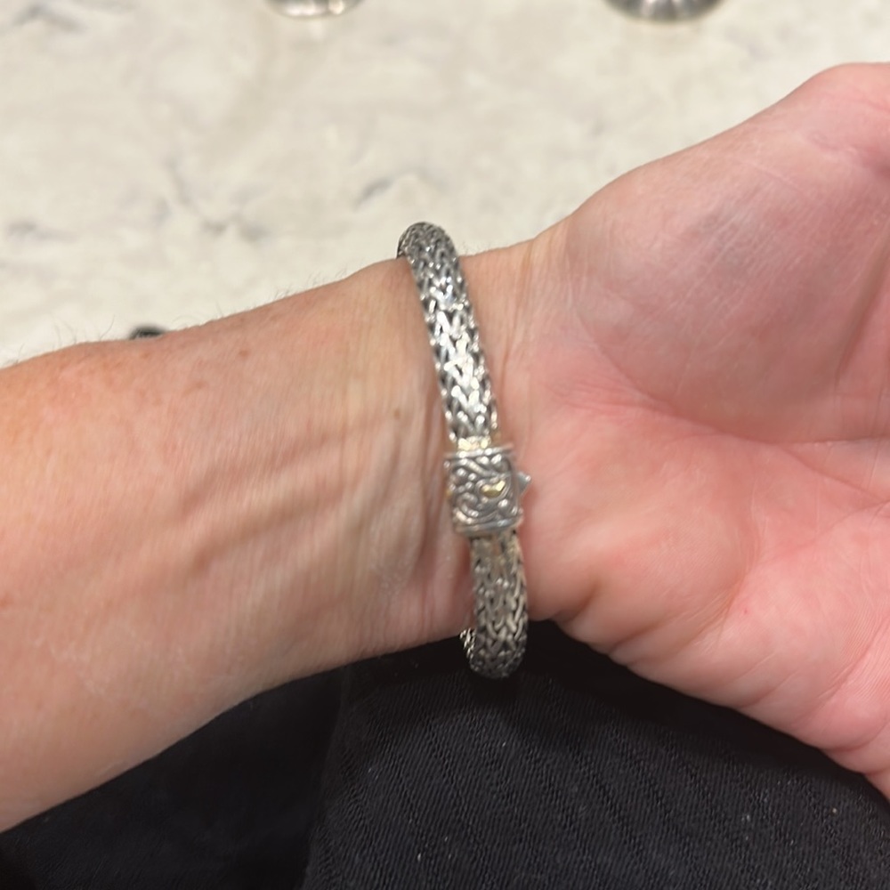 Samuel Benham (BJC) Sterling silver and 18kt Bracelet 3 Amethyst center stones - Picture 4 of 4